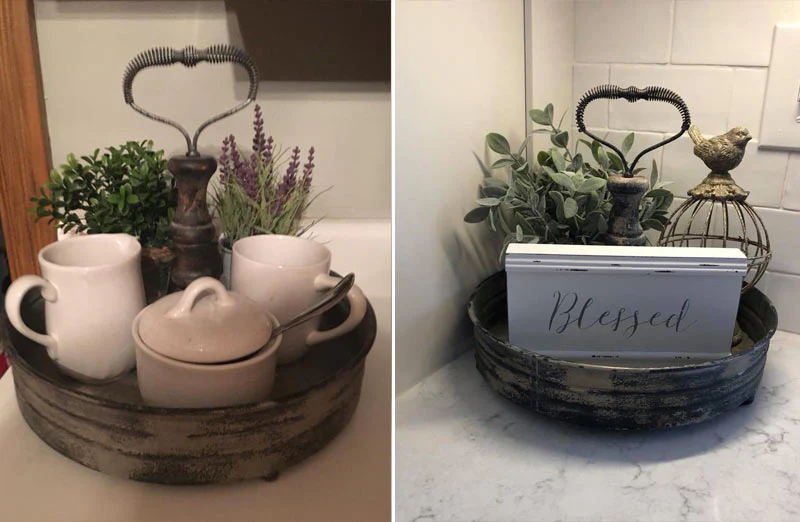 Galvanized Tray With Handle