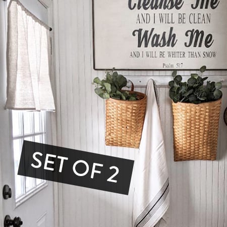 Metasequoia Hanging Wall Baskets, Set of 2