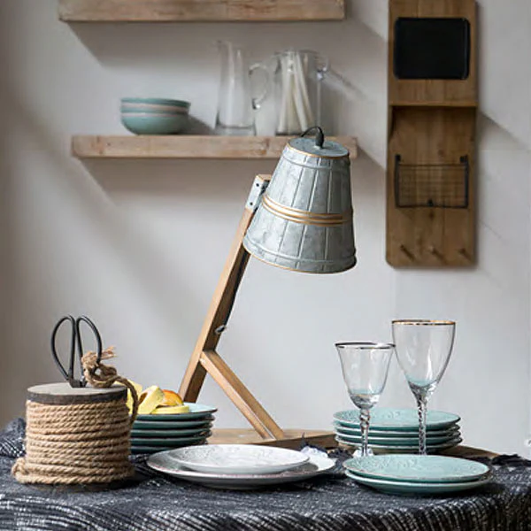 Galvanized Bucket Desk Lamp