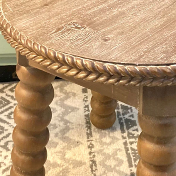 Carved Edge Wooden Milking Stool Riser