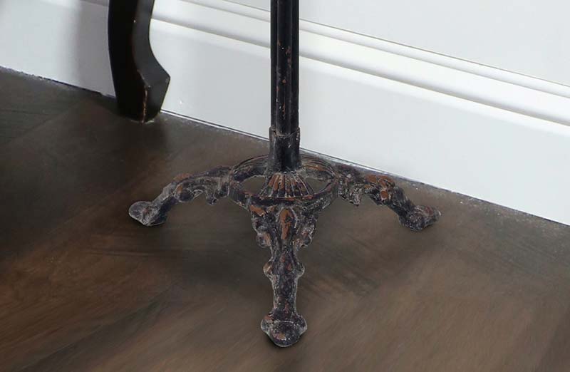 Antique Distressed Round Tray End Table