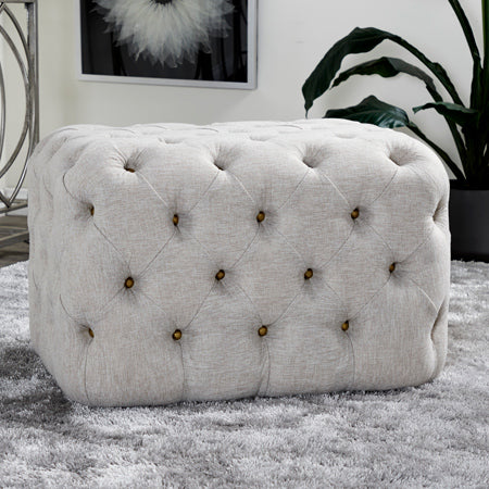 Tufted Fabric Ottoman