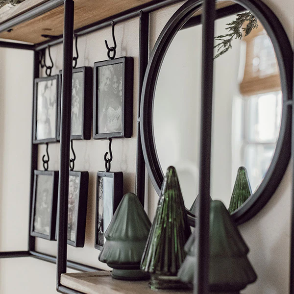 Industrial Mirror and Photo Frame Organizer