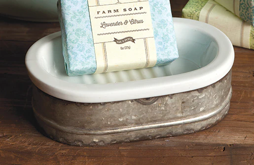 Tinwork & Porcelain Soap Dish Min 4