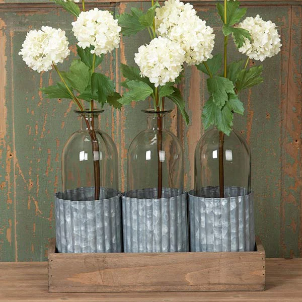 Wooden Tray and Bottle Planter