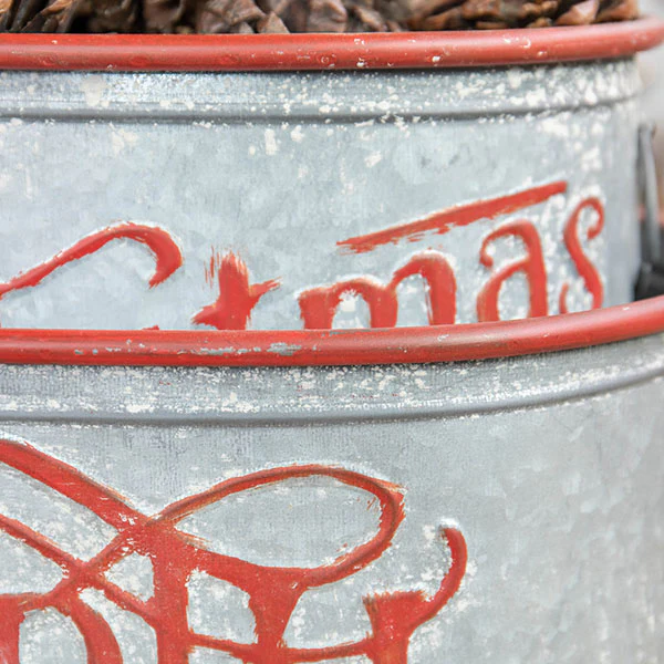 Iron Christmas Planters, Set of 2