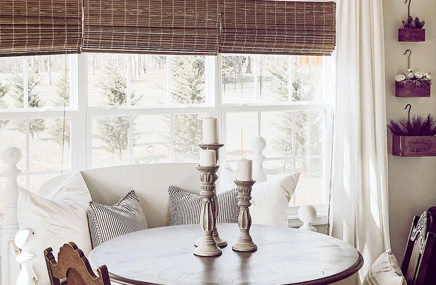 Traditional Distressed Dark Gray Wood Candle Holders, Set of 3