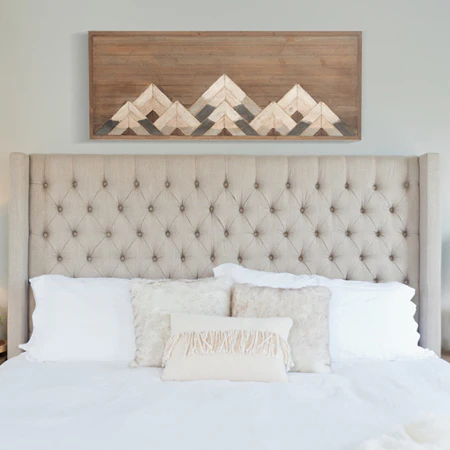Huge Geometric Mountain Wooden Wall Art