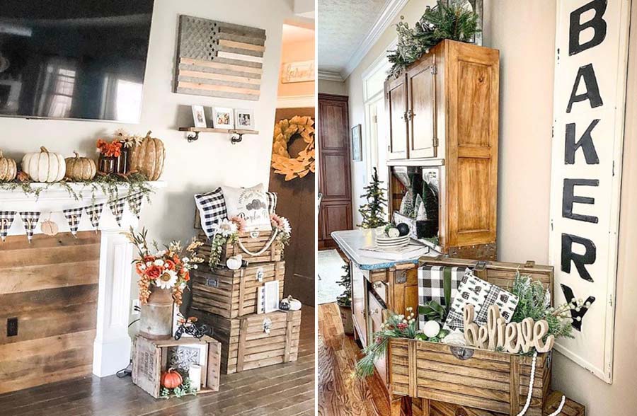 HUGE Wood Storage Trunks, Set of 3