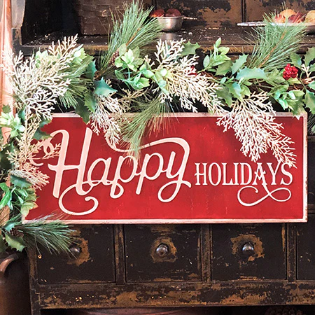 Classic Christmas Happy Holidays Sign