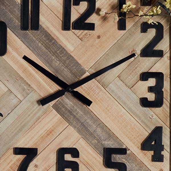 Oversized Reclaimed Wooden Planked Wall Clock