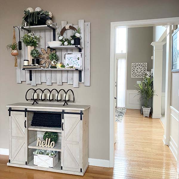 Whitewashed Barnwood Storage Planter