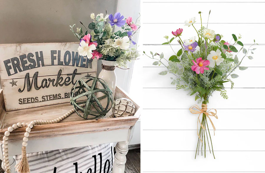 Spring Wildflower Faux Floral Bouquet