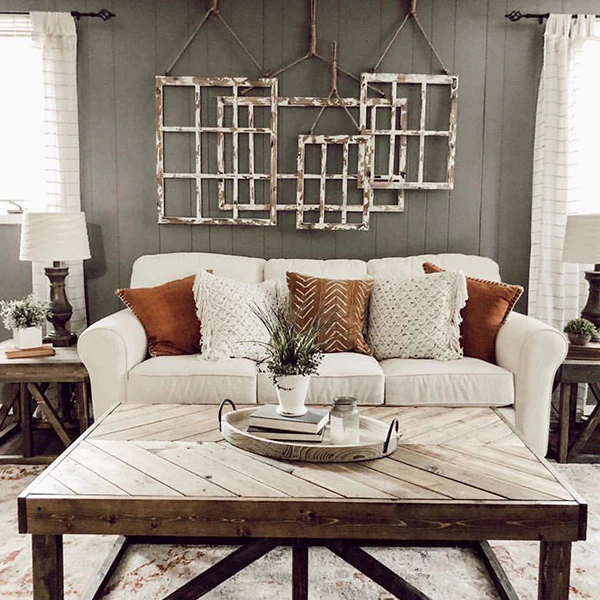 HUGE Distressed Wooden Hanging Window Frames