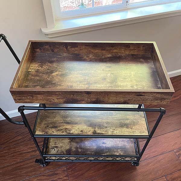 Industrial Farmhouse Rolling Bar Cart