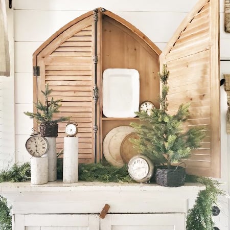 Wooden Arched Cabinet - 2 Pcs {one left and one right piece}