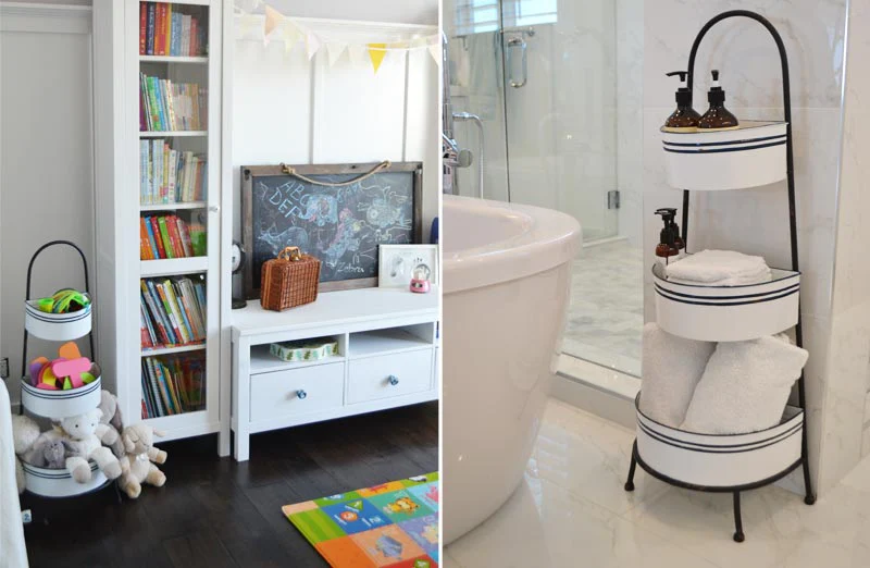 Distressed Enamel 3-Tiered Display Stand