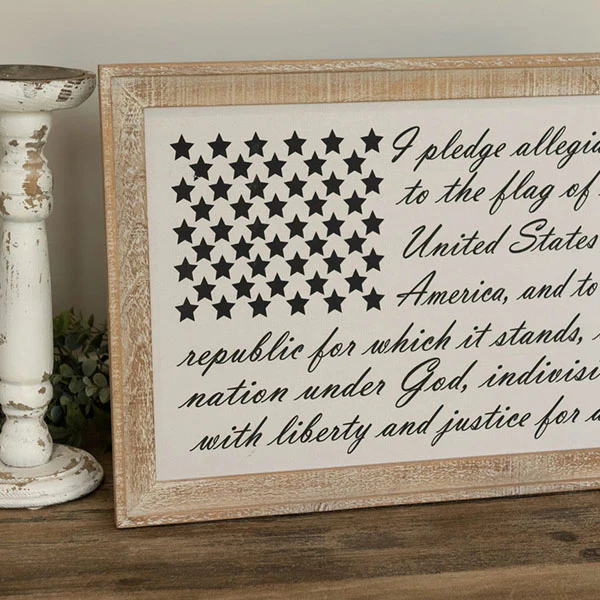 Wooden Framed Pledge of Allegiance Wall Art