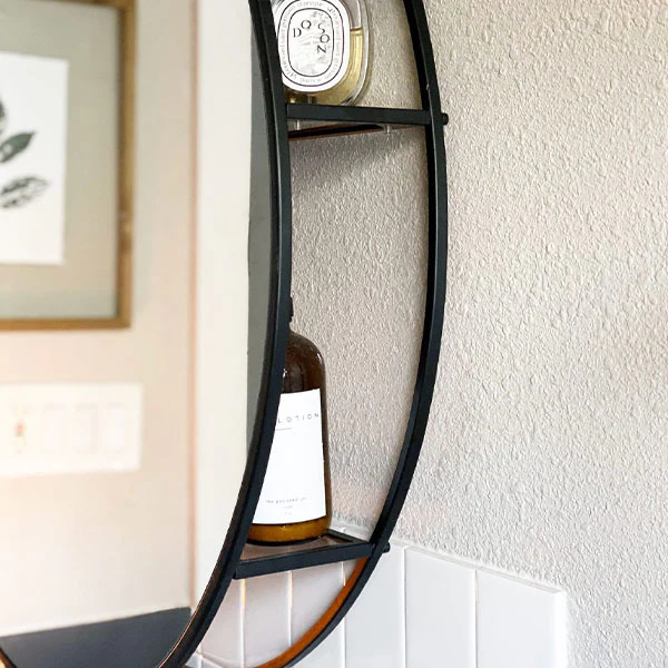 Round Storage Mirror | Modern Farmhouse