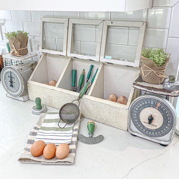 Distressed Wooden Cubby Organizer