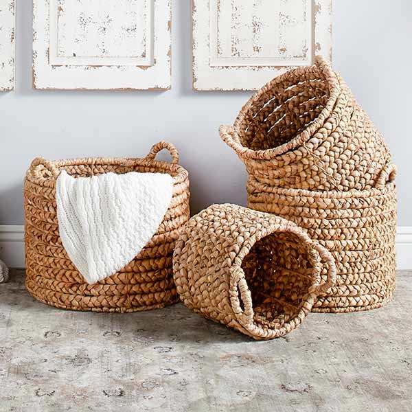 Water Hyacinth Baskets  Set of 4