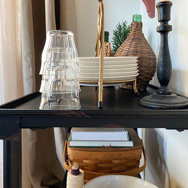 Black Metal Rolling Cart