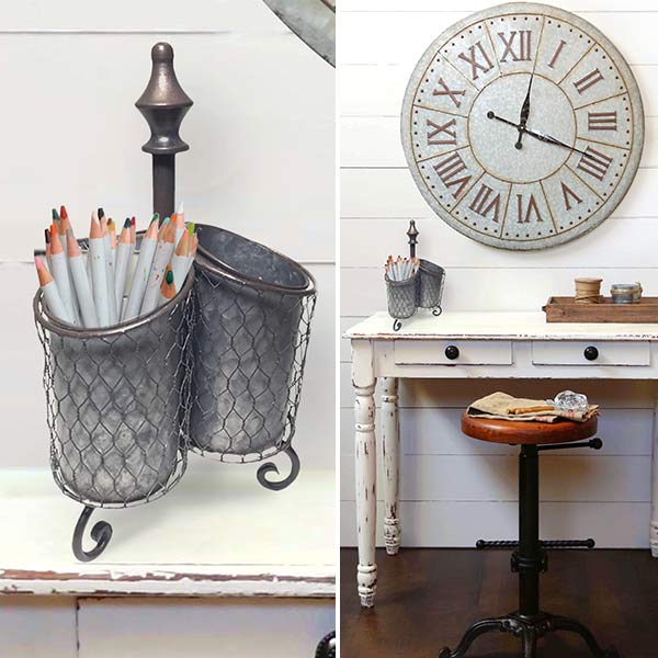 Galvanized 3 Cup Caddy