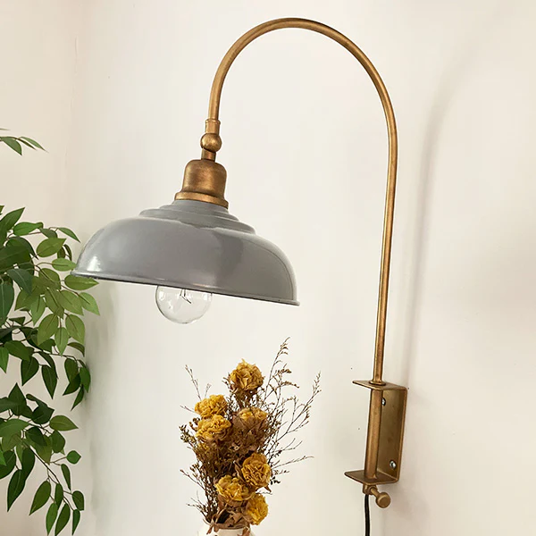 Antique Gold Gooseneck Wall Lamp