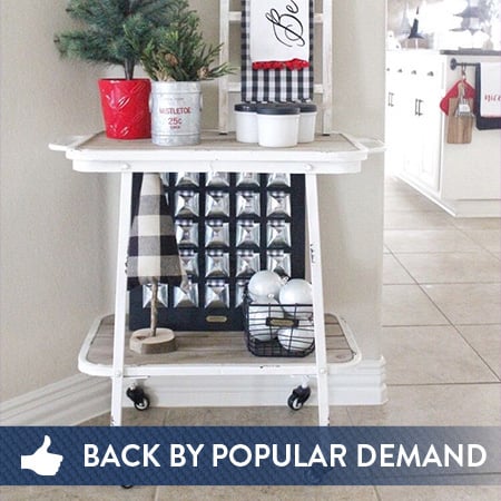 Distressed Metal Rolling Cart