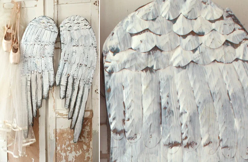 *HUGE* Wooden Angel Wings Wall Decor