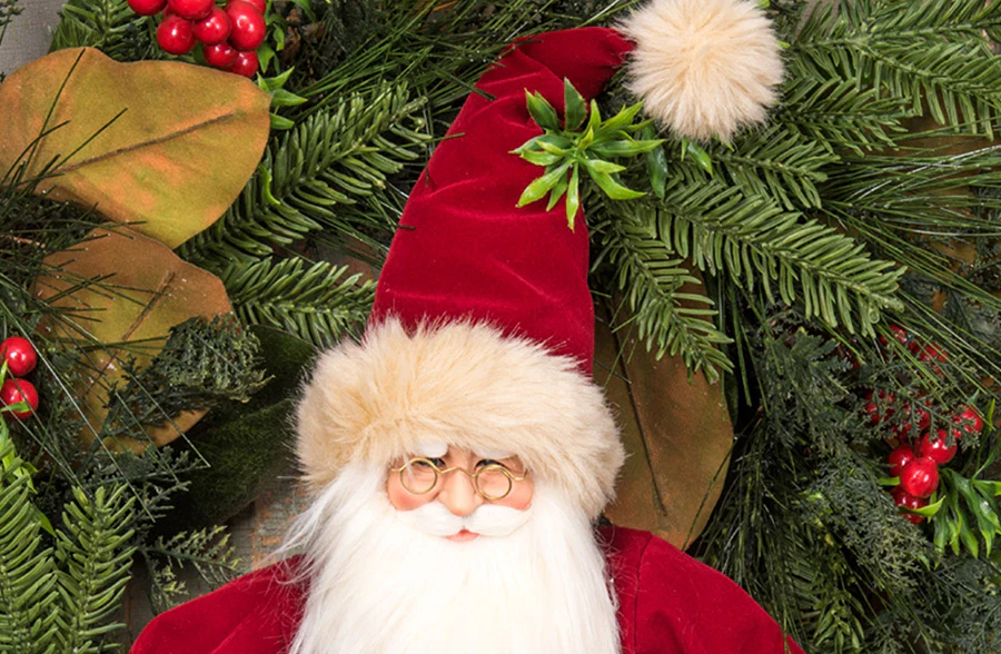 Festive Santa With Garland