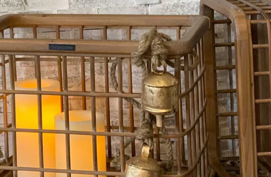 Wood and Bamboo Grid Basket/Trays, Set of 3