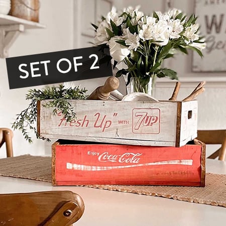 FOUND Coca-Cola and 7up/Pepsi Crates, Set of 2