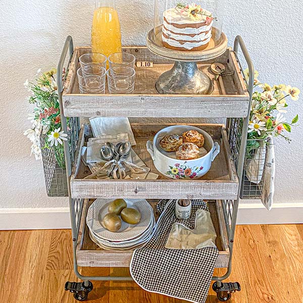 Wood Bar Cart | Functional Farmhouse