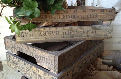 Get Organized Yardstick Wooden Crates  Set Of 3