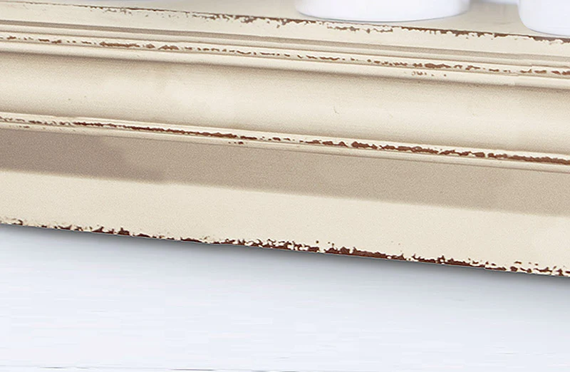 24 in White Distressed Wall Shelf