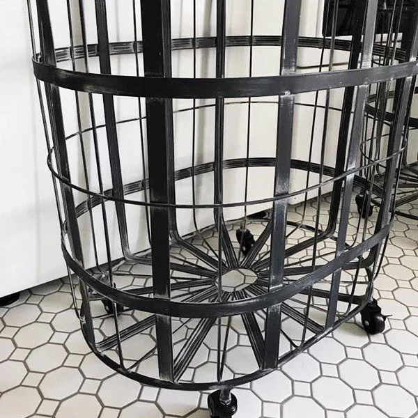 Metal Caged Rolling Storage Baskets, Set of 2