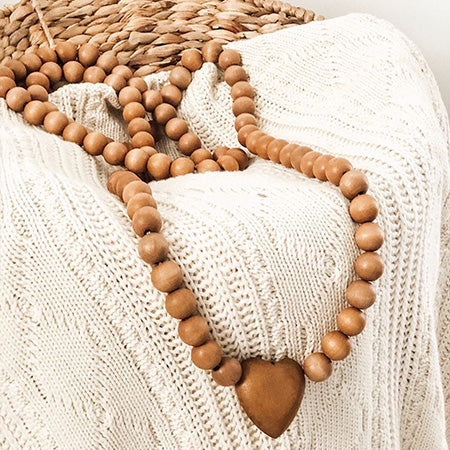 3 Foot Wooden Bead Garland Loop