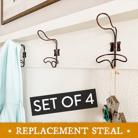 Industrial Locker Room Wall Hook, Set of 4