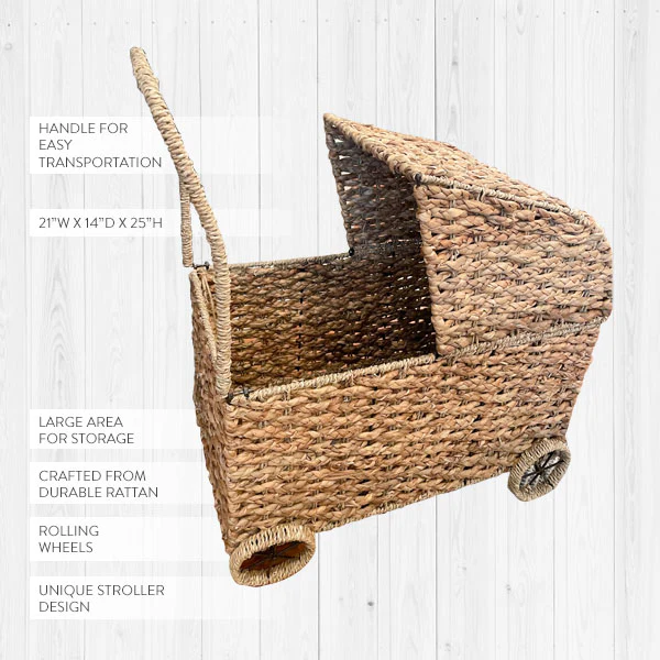 Rattan Stroller Basket