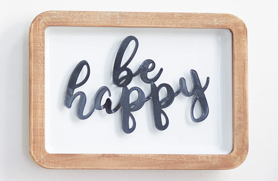 Metal Script Wall Signs, Set of 2