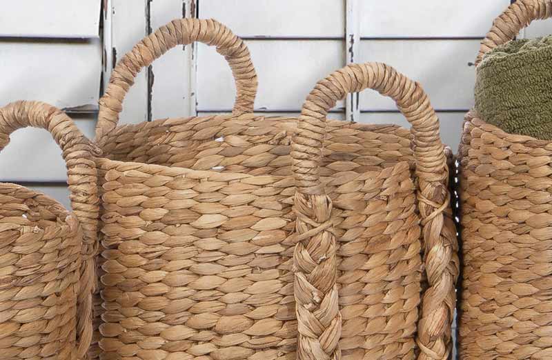 Natural Hyacinth Baskets  Set of 3
