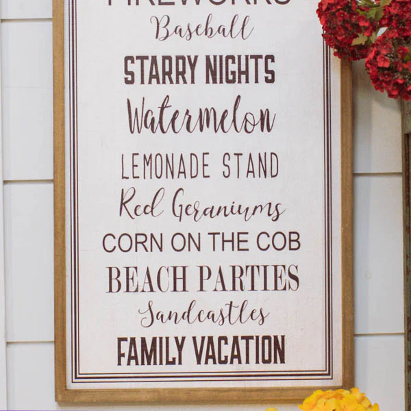 Summer Words Sign