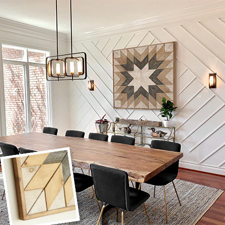 Reclaimed Wood Geometric Wall Art