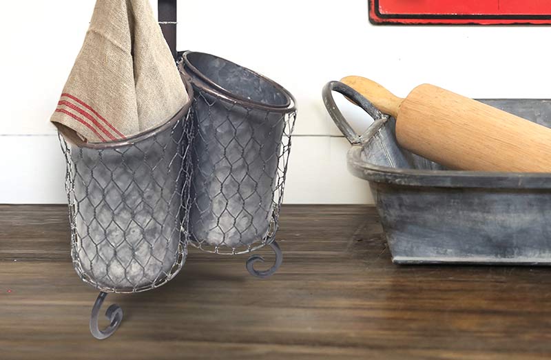 Galvanized 3 Cup Caddy