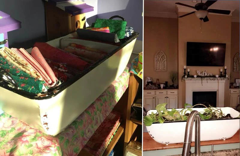 Distressed White Rectangle Enamel Tray