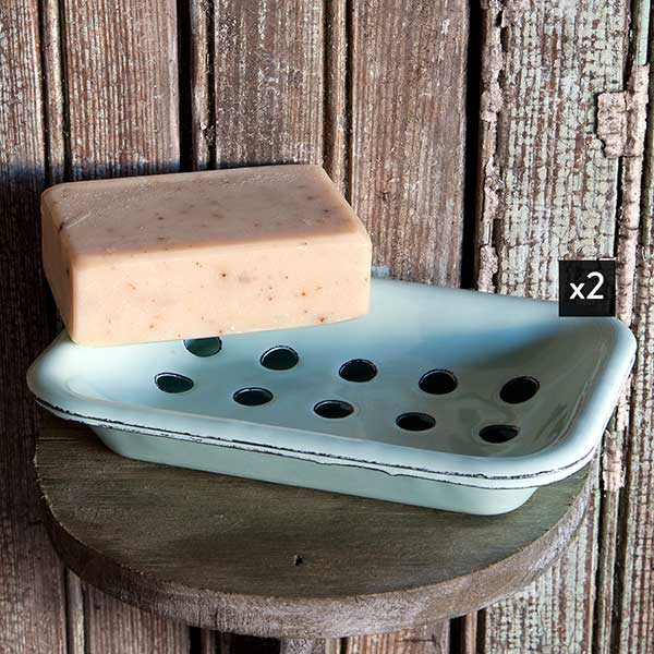 Enamelware Soap Dish  Set of 2