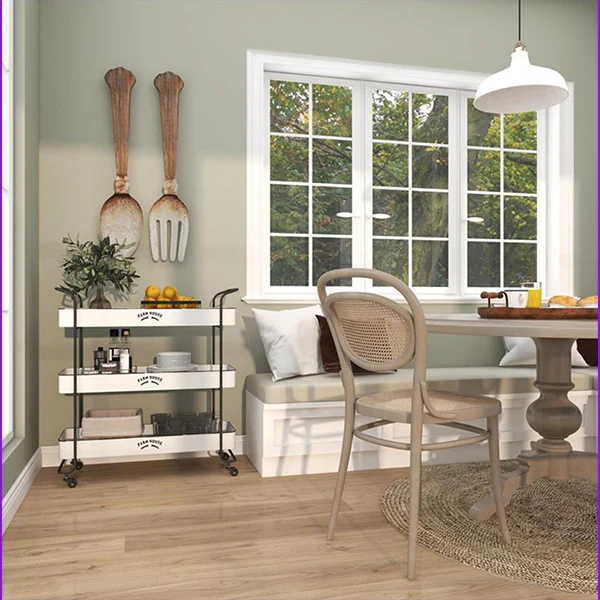 Farmhouse Enamel Three Tiered Rolling Cart