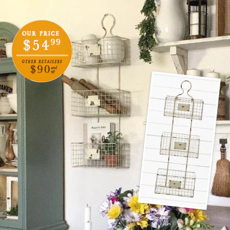 Three Tiered Chippy Wall Basket