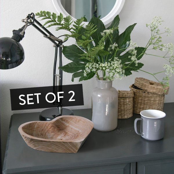 Heart Shaped Dough Bowl, Set of 2